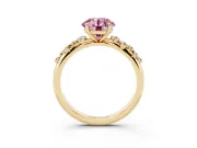 Round Graduated Solitaire Engagement Ring Setting for a Fancy Pink Lab-Grown Diamond | Yellow Gold