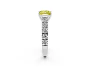 Princess Cut Engagement Ring Setting for a Fancy Yellow Lab-Grown Diamond | Sterling Silver - Design NV-24643