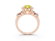 Cushion Cut Floral Engagement Ring Setting for a Fancy Yellow Lab-Grown Diamond | Petal Frame | Rose Gold