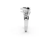 Heart-Shaped Bezel Bypass Engagement Ring Setting for a Black Center | Sterling Silver