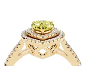 Pear-Shaped Halo Engagement Ring Setting for a Fancy Yellow Lab-Grown Diamond | Yellow Gold - Design NV-24799
