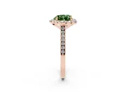 Heart-Shaped Halo Engagement Ring Setting for a Fancy Green Lab-Grown Diamond | Tapered Band | Rose Gold