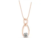Round Lab-Grown Diamond Solitaire Infinity Pendant Necklace | Upright Loop | Rose Gold