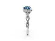 Heart-Shaped Halo Engagement Ring Setting for a Fancy Blue Lab-Grown Diamond | Sterling Silver - Design NV-24725