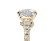 Radiant Cut Pavé Solitaire Engagement Ring Setting | Crossover Gallery | Yellow Gold