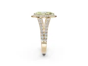 Marquise Halo Pavé Engagement Ring Setting for a Fancy Yellow Lab-Grown Diamond | Narrow Split Shank | Yellow Gold