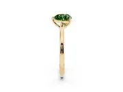 Fancy Green Heart Cut Diamond Solitaire Ring Set in Yellow gold with Cathedral Band and Prong Setting