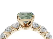 Cushion Cut Engagement Ring Setting for a Fancy Green Lab-Grown Diamond | Yellow Gold - Design NV-24455