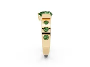 Heart-Shaped Tension Style Engagement Ring Setting for a Fancy Green Lab-Grown Diamond | Yellow Gold