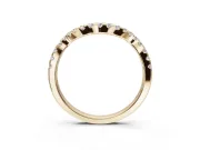 Round Lab-Grown Diamond Pavé Curved Wedding Band | Micro Prong Set | Yellow Gold