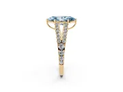 Marquise Graduated Split Shank Engagement Ring Setting for a Fancy Blue Lab-Grown Diamond | Yellow Gold