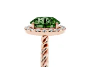 Round Rope Halo Engagement Ring Setting for a Fancy Green Lab-Grown Diamond | Rose Gold