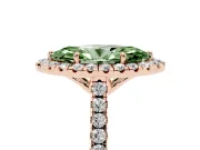 Marquise Raised Halo Engagement Ring Setting for a Fancy Green Lab-Grown Diamond | Rose Gold