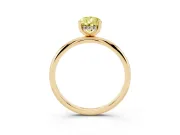 Pear-Shaped Hidden Halo Engagement Ring Setting for a Fancy Yellow Lab-Grown Diamond | Plain Band | Yellow Gold