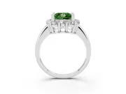 Princess Cut Halo Engagement Ring Setting for a Fancy Green Lab-Grown Diamond | Sterling Silver - Design NV-24726