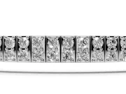 Round Lab-Grown Diamond Two-Row Tennis Bracelet | Hinged Square Links | White Gold
