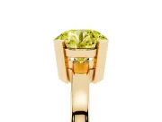 Round Tab Prong Solitaire Engagement Ring Setting for a Fancy Yellow Lab-Grown Diamond | Yellow Gold
