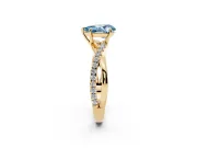 Pear-Shaped Crossover Engagement Ring Setting for a Fancy Blue Lab-Grown Diamond | Yellow Gold