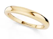 Classic Plain Comfort Band Set in Yellow gold with Rounded Edges