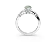 Marquise Tapered Baguette Engagement Ring Setting for a Fancy Green Lab-Grown Diamond | Platinum