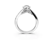 Marquise Pavé Solitaire Engagement Ring Setting | Crossover Gallery | Sterling Silver