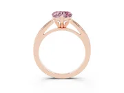 Fancy Pink Heart Cut Diamond Solitaire Ring Set in Rose gold with Prong Setting and Classic Band