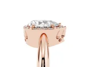 Pear-Shaped Halo Engagement Ring Setting | Plain Tapered Band | Rose Gold