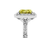 Asscher Cut Halo Engagement Ring Setting for a Fancy Yellow Lab-Grown Diamond | White Gold - Design NV-24729