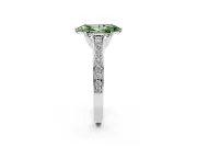 Marquise Graduated Pavé Engagement Ring Setting for a Fancy Green Lab-Grown Diamond | Platinum