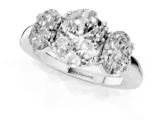 Oval Three Stone Engagement Ring Setting | Double Claw Head | Sterling Silver