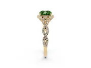 Cushion Cut Halo Engagement Ring Setting for a Fancy Green Lab-Grown Diamond | Yellow Gold - Design NV-24725