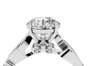 Round Vintage Vine Solitaire Engagement Ring Setting | Milgrain Leaves | Platinum