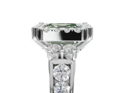 Asscher Cut Halo Engagement Ring Setting for a Fancy Green Lab-Grown Diamond | Graduated Channel Band | Platinum