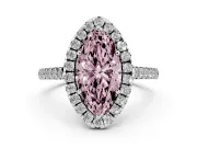 Marquise Raised Halo Engagement Ring Setting for a Fancy Pink Lab-Grown Diamond | Platinum