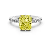 Radiant Cut Engagement Ring Setting for a Fancy Yellow Lab-Grown Diamond | White Gold - Design NV-24649
