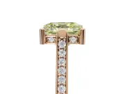 Asscher Cut Vintage Cathedral Engagement Ring Setting for a Fancy Yellow Lab-Grown Diamond | Carved Band | Rose Gold