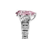 Pear-Shaped Engagement Ring Setting for a Fancy Pink Lab-Grown Diamond | Three Stone | Platinum