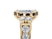 Cushion Cut Halo Engagement Ring Setting for a Fancy Blue Lab-Grown Diamond | Graduated Channel Band | Yellow Gold