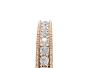 Round Lab-Grown Diamond Milgrain Pavé Eternity Band | Carved Side Walls | Rose Gold