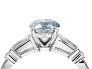 Oval Tapered Baguette Engagement Ring Setting for a Fancy Blue Lab-Grown Diamond | Sterling Silver
