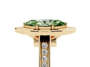 Marquise Rimmed Halo Engagement Ring Setting for a Fancy Green Lab-Grown Diamond | Yellow Gold