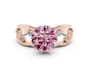 Round Loop Engagement Ring Setting for a Fancy Pink Lab-Grown Diamond | Rose Gold