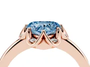 Heart-Shaped Petal Halo Engagement Ring Setting for a Fancy Blue Lab-Grown Diamond | Rose Gold
