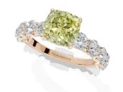 Cushion Cut Engagement Ring Setting for a Fancy Yellow Lab-Grown Diamond | Rose Gold - Design NV-24455