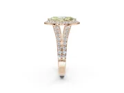 Marquise Halo Pavé Engagement Ring Setting for a Fancy Yellow Lab-Grown Diamond | Narrow Split Shank | Rose Gold