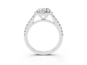 Heart-Shaped Halo Pavé Engagement Ring Setting | Single Row Shoulders | Platinum