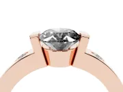 Oval Tension Style Engagement Ring Setting for a Black Center | Flush Set Accents | Rose Gold