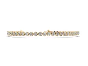 Round Lab-Grown Diamond Prong Set Tennis Bracelet | Single Row | Yellow Gold