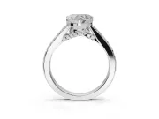 Heart-Shaped Pavé Solitaire Engagement Ring Setting | Crossover Gallery | Sterling Silver
