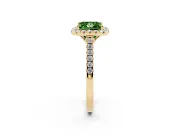 Princess Cut Raised Halo Engagement Ring Setting for a Fancy Green Lab-Grown Diamond | Yellow Gold